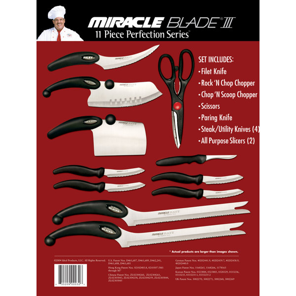 Miracle Blade 11 Piece Stainless Steel Assorted Knife Set & Reviews